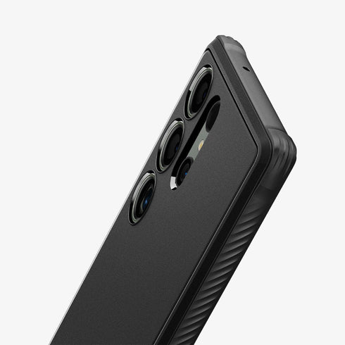 ACS05613 - Galaxy S23 Ultra Case Rugged Armor in matte black showing the back